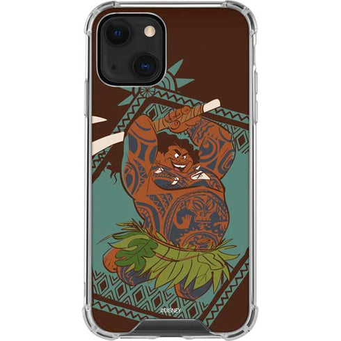 Disney Moana Maui Ready To Fight iPhone 14 Clear Case