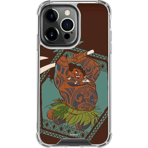 Disney Moana Maui Ready To Fight iPhone 15 Pro Clear Case