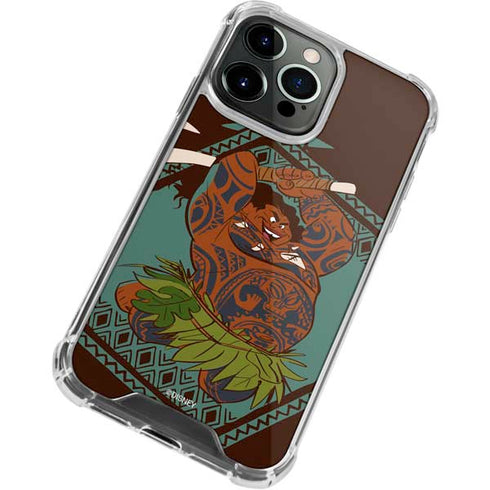 Disney Moana Maui Ready To Fight iPhone 15 Pro Clear Case