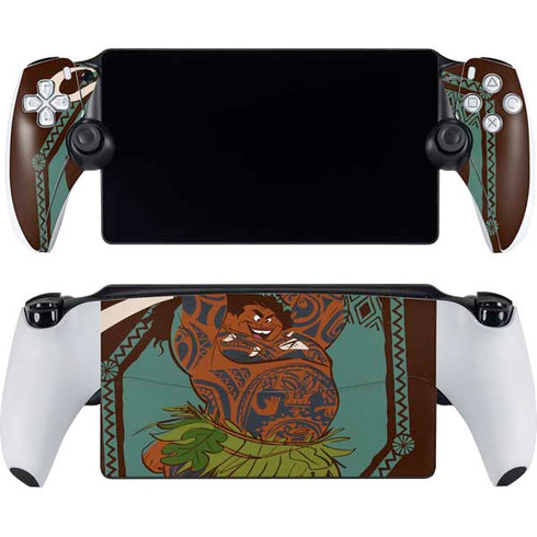 Disney Moana Maui Ready To Fight PlayStation Portal Remote Player Skin