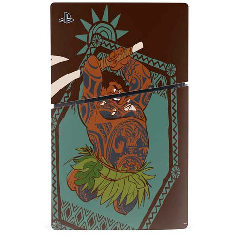 Disney Moana Maui Ready To Fight PS5 Slim Disk Console Skin