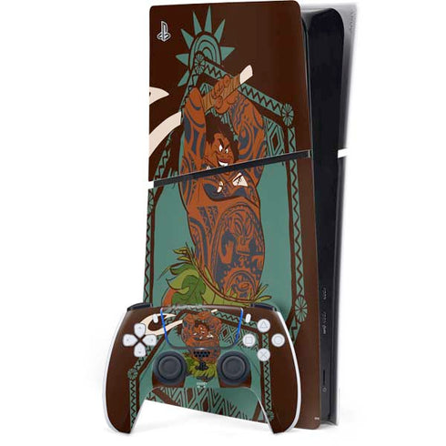 Disney Moana Maui Ready To Fight PS5 Slim Digital Edition Bundle Skin