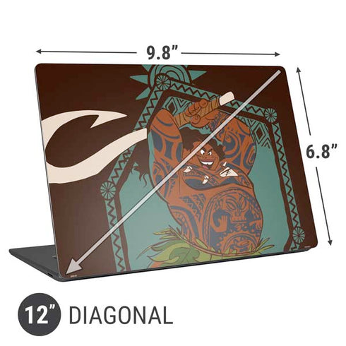 Disney Moana Maui Ready To Fight Universal Laptop 12in (9.8 x 6.8in) Skin