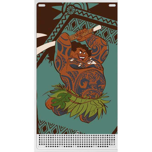 Disney Moana Maui Ready To Fight Xbox Series S Console Skin