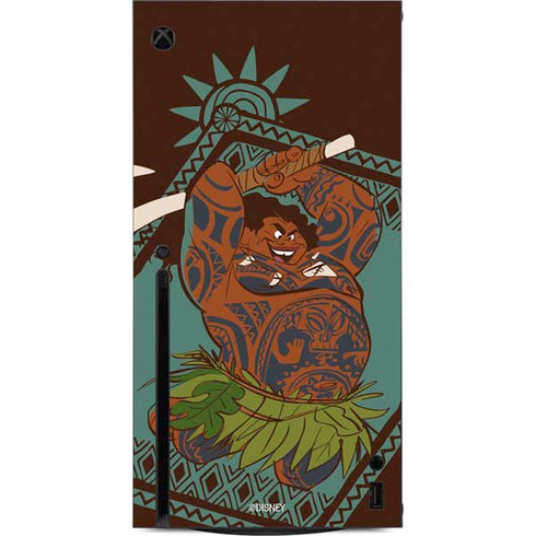 Disney Moana Maui Ready To Fight Xbox Series X Console Skin