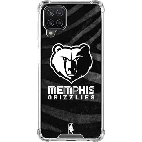 NBA Memphis Grizzlies Black Animal Print Galaxy A12 Clear Case