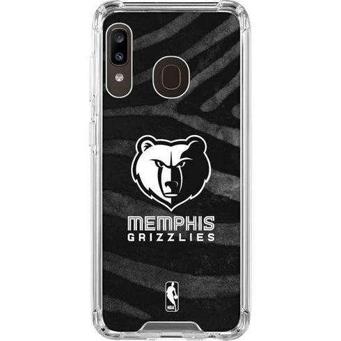 NBA Memphis Grizzlies Black Animal Print Galaxy A30 Clear Case
