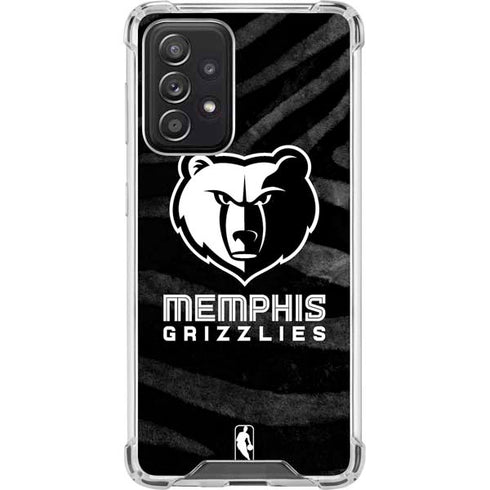 NBA Memphis Grizzlies Black Animal Print Galaxy A52 5G Clear Case