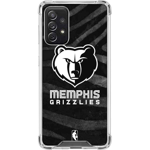 NBA Memphis Grizzlies Black Animal Print Galaxy A72 5G Clear Case