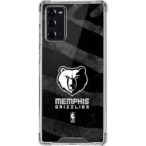 NBA Memphis Grizzlies Black Animal Print Galaxy Note20 5G Clear Case