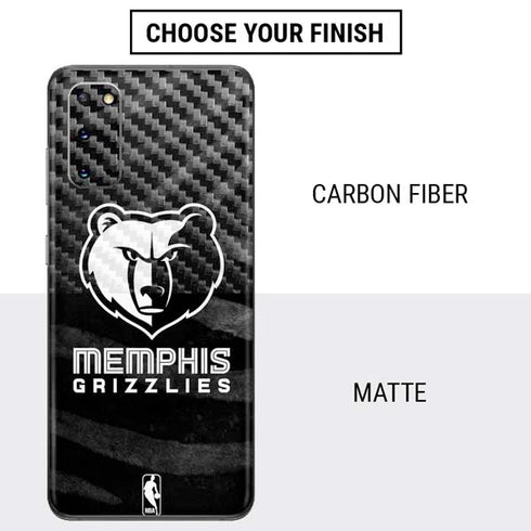 NBA Memphis Grizzlies Black Animal Print Galaxy S20 Skin