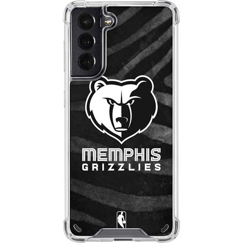 NBA Memphis Grizzlies Black Animal Print Galaxy S21 5G Clear Case
