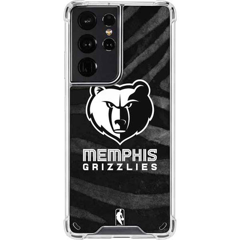 NBA Memphis Grizzlies Black Animal Print Galaxy S21 Ultra 5G Clear Case