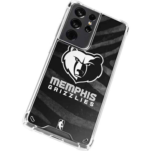 NBA Memphis Grizzlies Black Animal Print Galaxy S21 Ultra 5G Clear Case