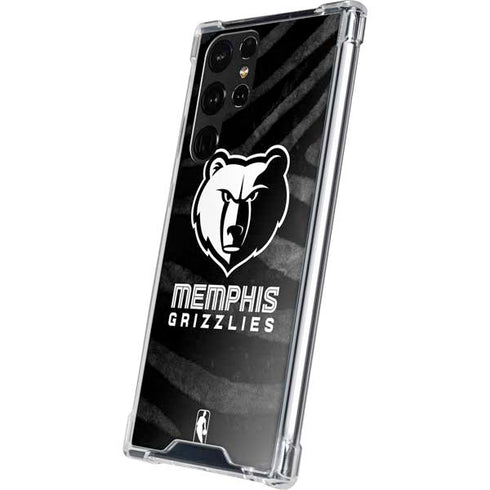 NBA Memphis Grizzlies Black Animal Print Galaxy S22 Ultra Clear Case