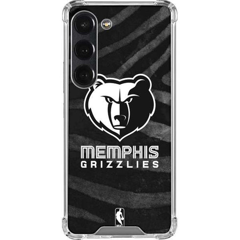 NBA Memphis Grizzlies Black Animal Print Galaxy S23 Clear Case