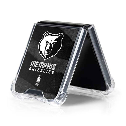 NBA Memphis Grizzlies Black Animal Print Galaxy Z Flip5 5G Clear Case
