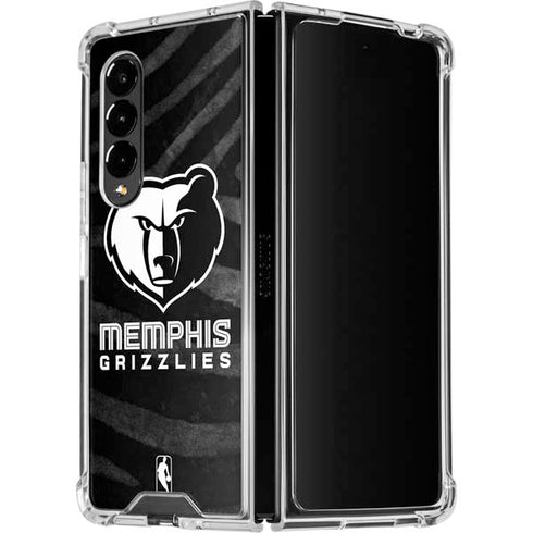 NBA Memphis Grizzlies Black Animal Print Galaxy Z Fold4 5G Clear Case