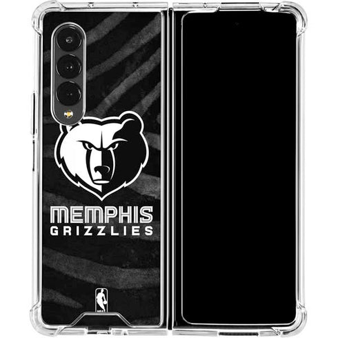 NBA Memphis Grizzlies Black Animal Print Galaxy Z Fold4 5G Clear Case