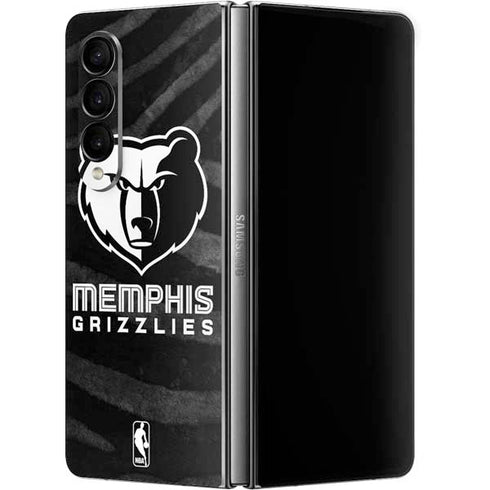 NBA Memphis Grizzlies Black Animal Print Galaxy Z Fold4 5G Skin