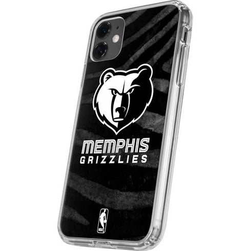 NBA Memphis Grizzlies Black Animal Print iPhone 11 Clear Case