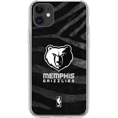 NBA Memphis Grizzlies Black Animal Print iPhone 11 Clear Case