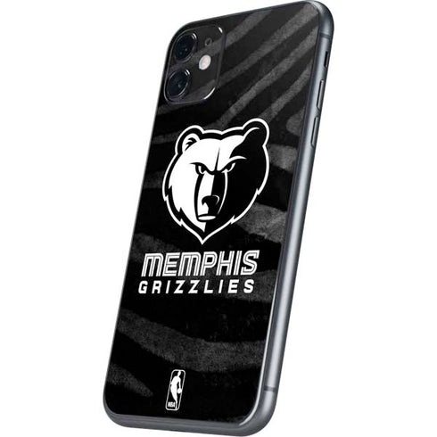 NBA Memphis Grizzlies Black Animal Print iPhone 11 Skin