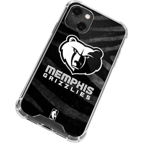 NBA Memphis Grizzlies Black Animal Print iPhone 13 Mini Clear Case