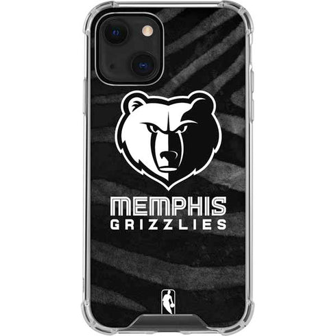NBA Memphis Grizzlies Black Animal Print iPhone 14 Clear Case