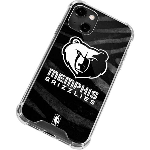 NBA Memphis Grizzlies Black Animal Print iPhone 14 Clear Case