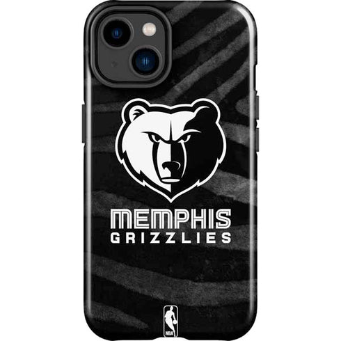 NBA Memphis Grizzlies Black Animal Print iPhone 15 Plus Impact Case