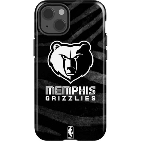 NBA Memphis Grizzlies Black Animal Print iPhone 15 Impact Case