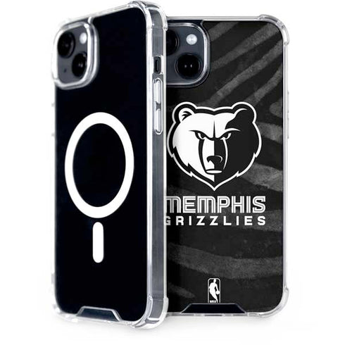 NBA Memphis Grizzlies Black Animal Print iPhone 15 Plus MagSafe Case