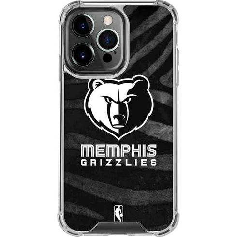 NBA Memphis Grizzlies Black Animal Print iPhone 14 Pro Clear Case