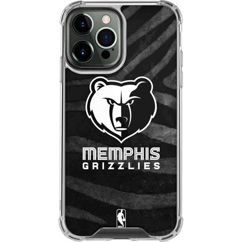NBA Memphis Grizzlies Black Animal Print iPhone 14 Pro Max Clear Case