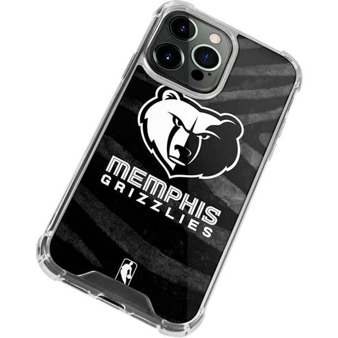 NBA Memphis Grizzlies Black Animal Print iPhone 15 Pro Max Clear Case