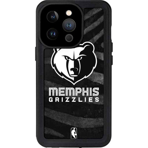 NBA Memphis Grizzlies Black Animal Print iPhone 14 Pro Waterproof Case