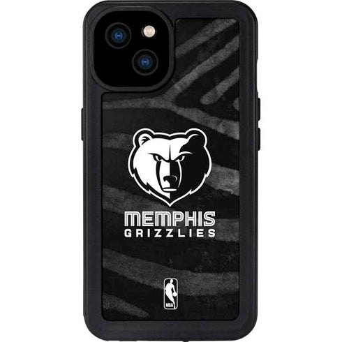 NBA Memphis Grizzlies Black Animal Print iPhone 15 Plus Waterproof Case