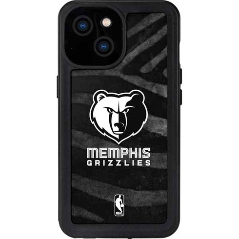 NBA Memphis Grizzlies Black Animal Print iPhone 15 Waterproof Case