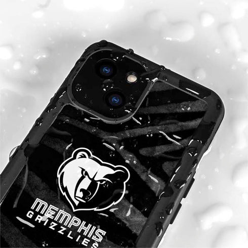 NBA Memphis Grizzlies Black Animal Print iPhone 15 Waterproof Case