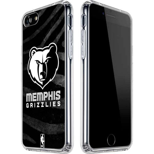 NBA Memphis Grizzlies Black Animal Print iPhone SE (2nd & 3rd Gen) Clear Case