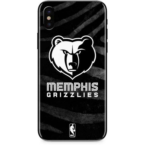 NBA Memphis Grizzlies Black Animal Print iPhone X Skin