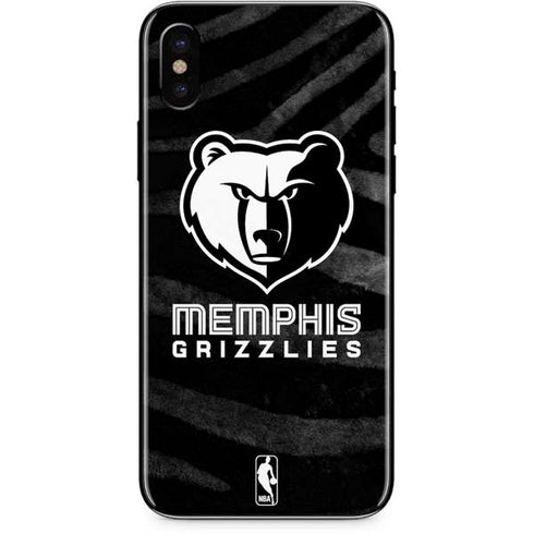 NBA Memphis Grizzlies Black Animal Print iPhone XS Skin