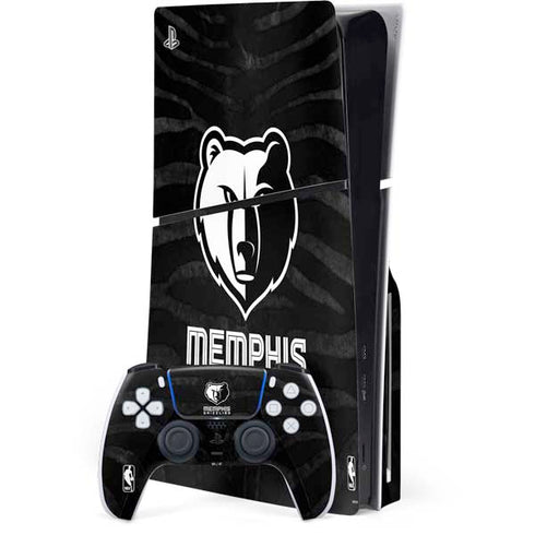 NBA Memphis Grizzlies Black Animal Print PS5 Slim Disk Bundle Skin