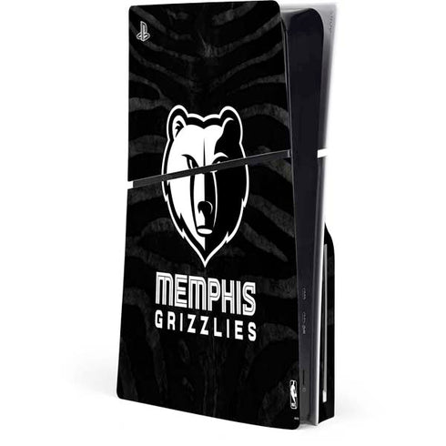 NBA Memphis Grizzlies Black Animal Print PS5 Slim Disk Console Skin