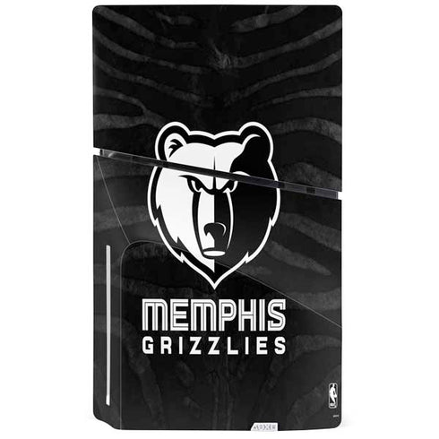 NBA Memphis Grizzlies Black Animal Print PS5 Slim Disk Console Skin