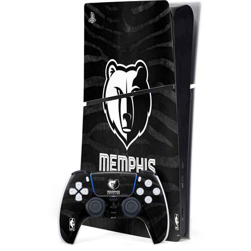 NBA Memphis Grizzlies Black Animal Print PS5 Slim Digital Edition Bundle Skin