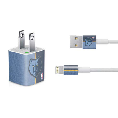 NBA Memphis Grizzlies Canvas iPhone Charger (5W USB) Skin