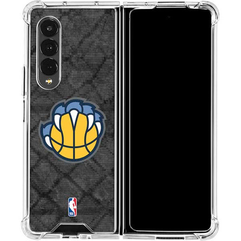 NBA Memphis Grizzlies Dark Rust Galaxy Z Fold4 5G Clear Case