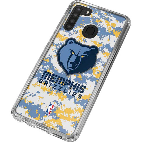 NBA Memphis Grizzlies Digi Camo Galaxy A21 Clear Case